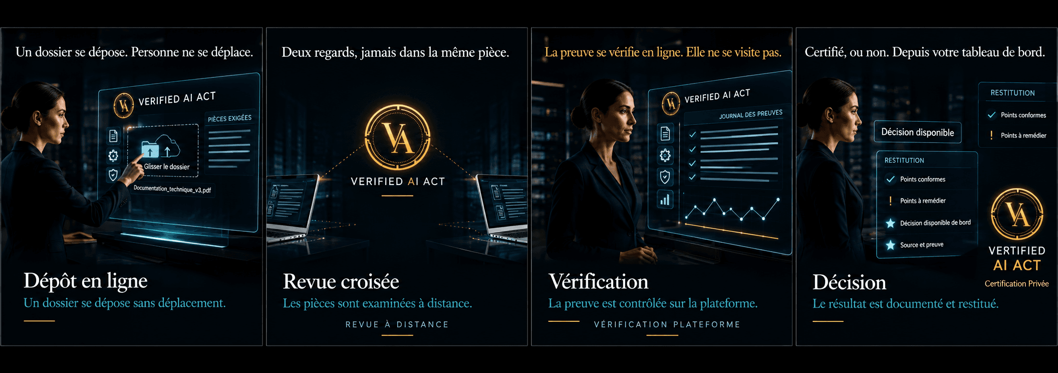 Parcours à distance : dépôt en ligne, revue croisée, vérification et décision